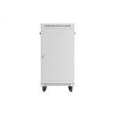 Lanberg 19" szabadon álló rack szekrény 22U/600X600 üvegajtó, lapraszerelt, LCD kijelző, szürke V2
