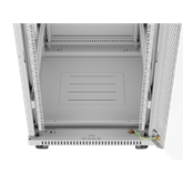 Lanberg 19" szabadon álló rack szekrény 22U/600X800 üvegajtó, lapraszerelt, LCD kijelző, szürke V2