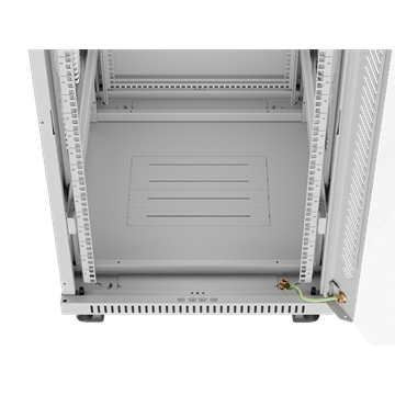 Lanberg 19" szabadon álló rack szekrény 22U/600X800 üvegajtó, lapraszerelt, LCD kijelző, szürke V2