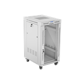 Lanberg 19" szabadon álló rack szekrény 22U/600X800 üvegajtó, lapraszerelt, LCD kijelző, szürke V2