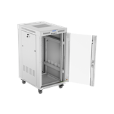 Lanberg 19" szabadon álló rack szekrény 22U/600X800 üvegajtó, lapraszerelt, LCD kijelző, szürke V2