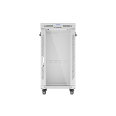 Lanberg 19" szabadon álló rack szekrény 22U/600X800 üvegajtó, lapraszerelt, LCD kijelző, szürke V2