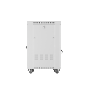Lanberg 19" szabadon álló rack szekrény 22U/600X800 üvegajtó, lapraszerelt, LCD kijelző, szürke V2