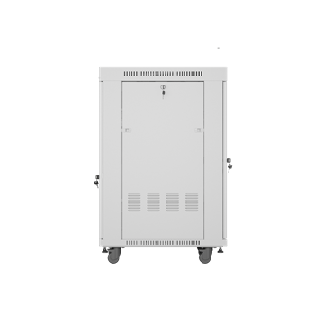 Lanberg 19" szabadon álló rack szekrény 22U/600X800 üvegajtó, lapraszerelt, LCD kijelző, szürke V2