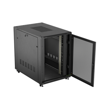 Lanberg 19" szabadon álló rack szekrény 22U/800X1200 perforált ajtó, lapraszerelt, fekete
