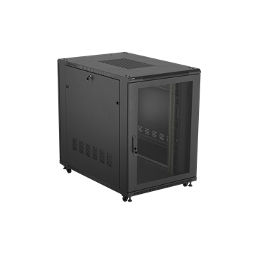 Lanberg 19" szabadon álló rack szekrény 22U/800X1200 perforált ajtó, lapraszerelt, fekete