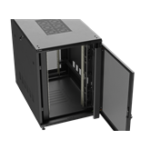 Lanberg 19" szabadon álló rack szekrény 22U/800X1200 perforált ajtó, lapraszerelt, fekete