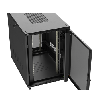 Lanberg 19" szabadon álló rack szekrény 22U/800X1200 perforált ajtó, lapraszerelt, fekete