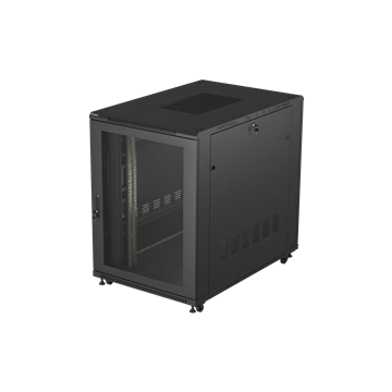 Lanberg 19" szabadon álló rack szekrény 22U/800X1200 perforált ajtó, lapraszerelt, fekete