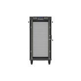 Lanberg 19" szabadon álló rack szekrény 24U/600X600 perforált ajtó, lapraszerelt, LCD kijelző, fekete V2