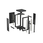 Lanberg 19" szabadon álló rack szekrény 24U/600X600 üvegajtó, lapraszerelt, LCD kijelző, fekete V2