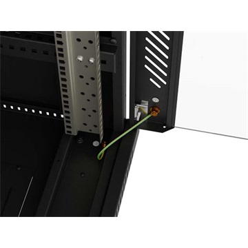 Lanberg 19" szabadon álló rack szekrény 24U/600X600 üvegajtó, lapraszerelt, LCD kijelző, fekete V2