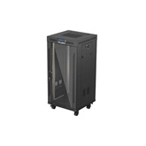 Lanberg 19" szabadon álló rack szekrény 24U/600X600 üvegajtó, lapraszerelt, LCD kijelző, fekete V2