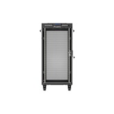 Lanberg 19" szabadon álló rack szekrény 24U/600X800 perforált ajtó, lapraszerelt, LCD kijelző, fekete V2