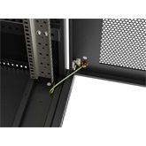 Lanberg 19" szabadon álló rack szekrény 24U/600X800 perforált ajtó, lapraszerelt, LCD kijelző, fekete V2