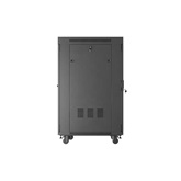 Lanberg 19" szabadon álló rack szekrény 24U/600X800 perforált ajtó, lapraszerelt, LCD kijelző, fekete V2