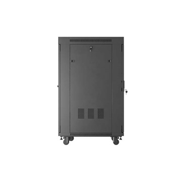 Lanberg 19" szabadon álló rack szekrény 24U/600X800 perforált ajtó, lapraszerelt, LCD kijelző, fekete V2