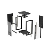 Lanberg 19" szabadon álló rack szekrény 24U/600X800 üvegajtó, lapraszerelt, LCD kijelző, fekete V2
