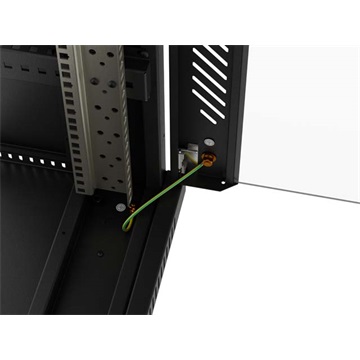 Lanberg 19" szabadon álló rack szekrény 24U/600X800 üvegajtó, lapraszerelt, LCD kijelző, fekete V2