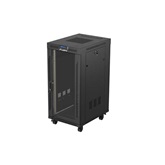 Lanberg 19" szabadon álló rack szekrény 24U/600X800 üvegajtó, lapraszerelt, LCD kijelző, fekete V2