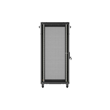 Lanberg 19" szabadon álló rack szekrény 27U/600X1000, perforált ajtó, lapraszerelt, fekete