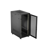 Lanberg 19" szabadon álló rack szekrény 27U/600X1000, perforált ajtó, lapraszerelt, fekete