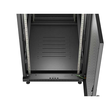 Lanberg 19" szabadon álló rack szekrény 27U/600X1000, perforált ajtó, lapraszerelt, fekete