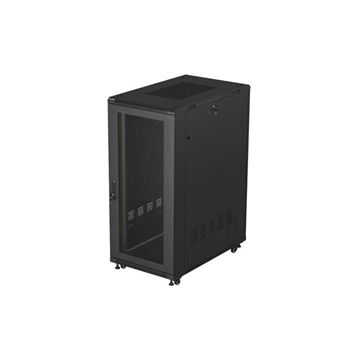 Lanberg 19" szabadon álló rack szekrény 27U/600X1000, perforált ajtó, lapraszerelt, fekete