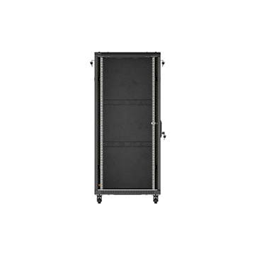 Lanberg 19" szabadon álló rack szekrény 27U/600X1000 üvegajtó, lapraszerelt, fekete