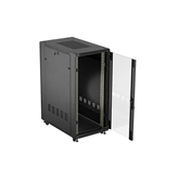 Lanberg 19" szabadon álló rack szekrény 27U/600X1000 üvegajtó, lapraszerelt, fekete