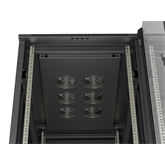 Lanberg 19" szabadon álló rack szekrény 27U/600X1000 üvegajtó, lapraszerelt, fekete