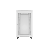 Lanberg 19" szabadon álló rack szekrény 27U/800X1000 perforált ajtó, lapraszerelt, LCD kijelző, szürke