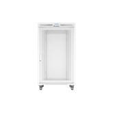 Lanberg 19" szabadon álló rack szekrény 27U/800X1000 perforált ajtó, lapraszerelt, LCD kijelző, szürke