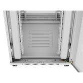 Lanberg 19" szabadon álló rack szekrény 27U/800X1000 perforált ajtó, lapraszerelt, LCD kijelző, szürke