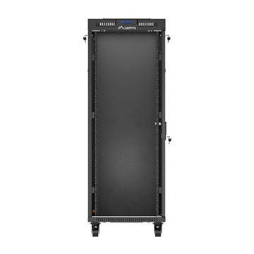 Lanberg 19" szabadon álló rack szekrény 32U/600X1000 üvegajtó, lapraszerelt, LCD kijelző, fekete