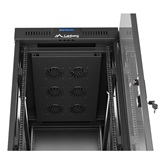 Lanberg 19" szabadon álló rack szekrény 32U/600X1000 üvegajtó, lapraszerelt, LCD kijelző, fekete