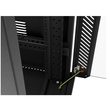 Lanberg 19" szabadon álló rack szekrény 32U/600X1000 üvegajtó, lapraszerelt, LCD kijelző, fekete