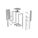 Lanberg 19" szabadon álló rack szekrény 32U/600X600 üvegajtó, lapraszerelt, LCD kijelző, szürke