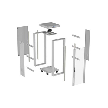 Lanberg 19" szabadon álló rack szekrény 32U/600X600 üvegajtó, lapraszerelt, LCD kijelző, szürke