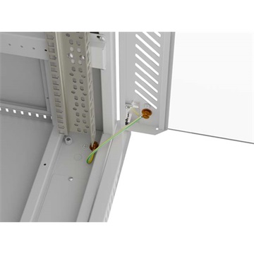 Lanberg 19" szabadon álló rack szekrény 32U/600X600 üvegajtó, lapraszerelt, LCD kijelző, szürke