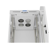 Lanberg 19" szabadon álló rack szekrény 32U/600X600 üvegajtó, lapraszerelt, LCD kijelző, szürke