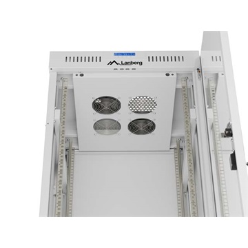 Lanberg 19" szabadon álló rack szekrény 32U/600X600 üvegajtó, lapraszerelt, LCD kijelző, szürke