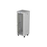 Lanberg 19" szabadon álló rack szekrény 32U/600X600 üvegajtó, lapraszerelt, LCD kijelző, szürke
