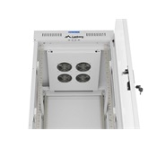 Lanberg 19" szabadon álló rack szekrény 32U/600X800 üvegajtó, lapraszerelt, LCD kijelző, szürke V2