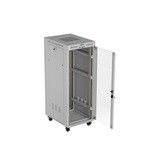 Lanberg 19" szabadon álló rack szekrény 32U/600X800 üvegajtó, lapraszerelt, LCD kijelző, szürke V2