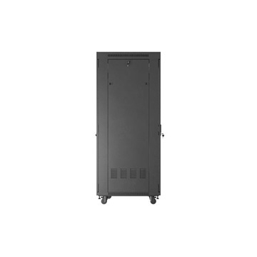 Lanberg 19" szabadon álló rack szekrény 37U/800X800, perforált ajtó, lapraszerelt, LCD kijelző, fekete