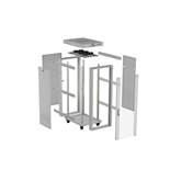 Lanberg 19" szabadon álló rack szekrény 42U/600X1000 üvegajtó, lapraszerelt, LCD kijelző, szürke
