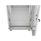 Lanberg 19" szabadon álló rack szekrény 42U/600X1000 üvegajtó, lapraszerelt, LCD kijelző, szürke