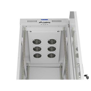 Lanberg 19" szabadon álló rack szekrény 42U/600X1000 üvegajtó, lapraszerelt, LCD kijelző, szürke