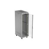 Lanberg 19" szabadon álló rack szekrény 42U/600X1000 üvegajtó, lapraszerelt, LCD kijelző, szürke
